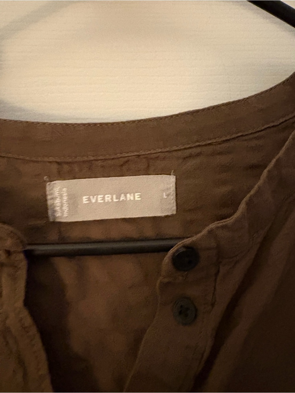 Everlane Brown Button Henley Dress - Picture 2 of 3